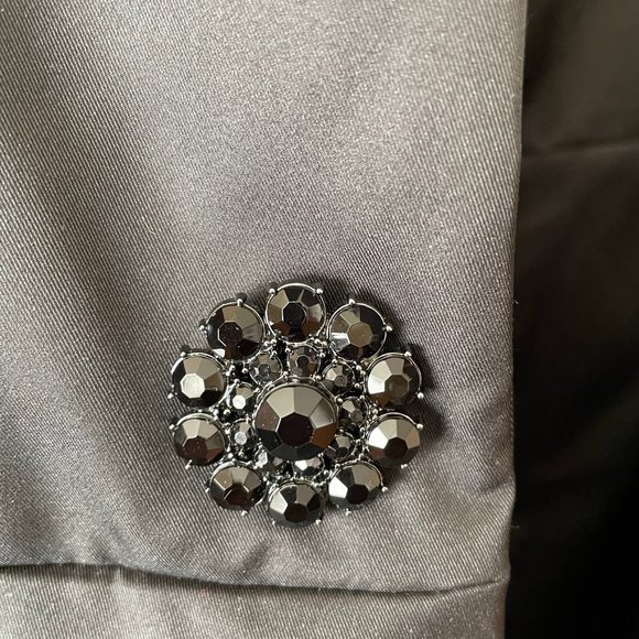 Kate Spade Black Jewel Button Puffer Coat Size 12 - Picture 12 of 13